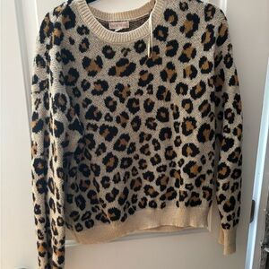 Knox Rose Tan and Black Leopard Sweater